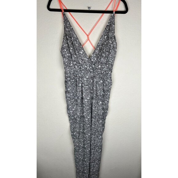 HOMMAGE Los Angeles Jumpsuit Womens Size Medium Spaghetti Strap Criss Cross Back - Picture 1 of 16